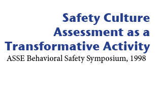 Safety culture assessment